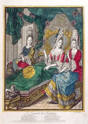 Frauen plaudern oder Die neue Mutter, Ende des 17. Jahrhunderts